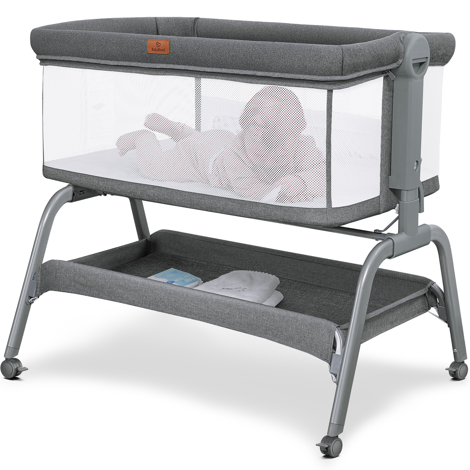 Bassinet Bedside Sleeper, 3 in 1 Folding Crib swing bed 2023 Cradle Folding newborn Cradle Sleeper Multi-functional crib