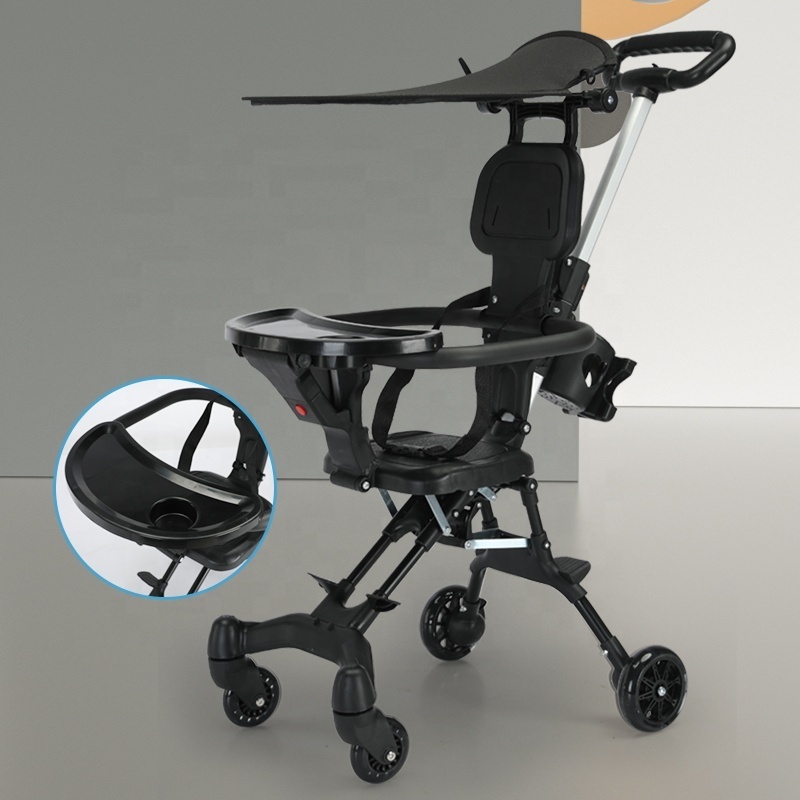 2024 New portable baby bidirectional stroller Foldable and lightweight station strollers, walkers & carriers pet stroller