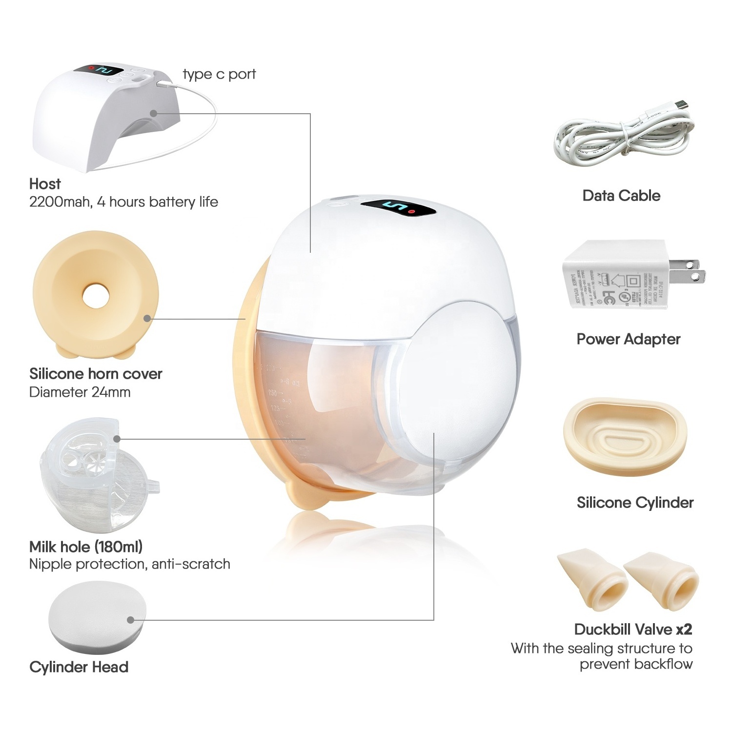 Factory Directly OEM Portable Wireless Electric Breast Pump Hands-free Smart Breastfeeding Pump Wearable Breast Milk Extractor