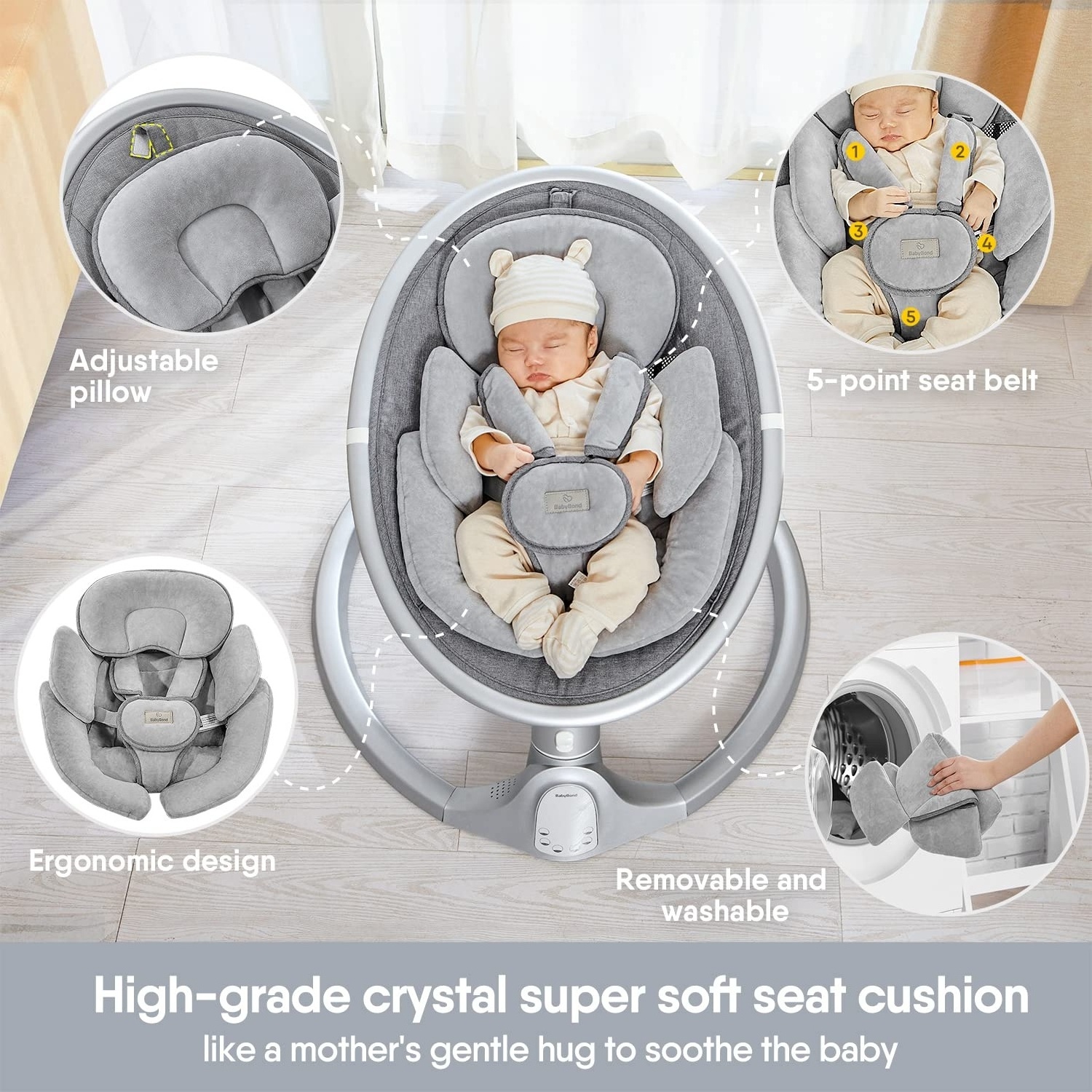 2023 best-selling baby rocking chair folding multi-purpose crib electric cradle and  babi cardle swing baby swing for infants