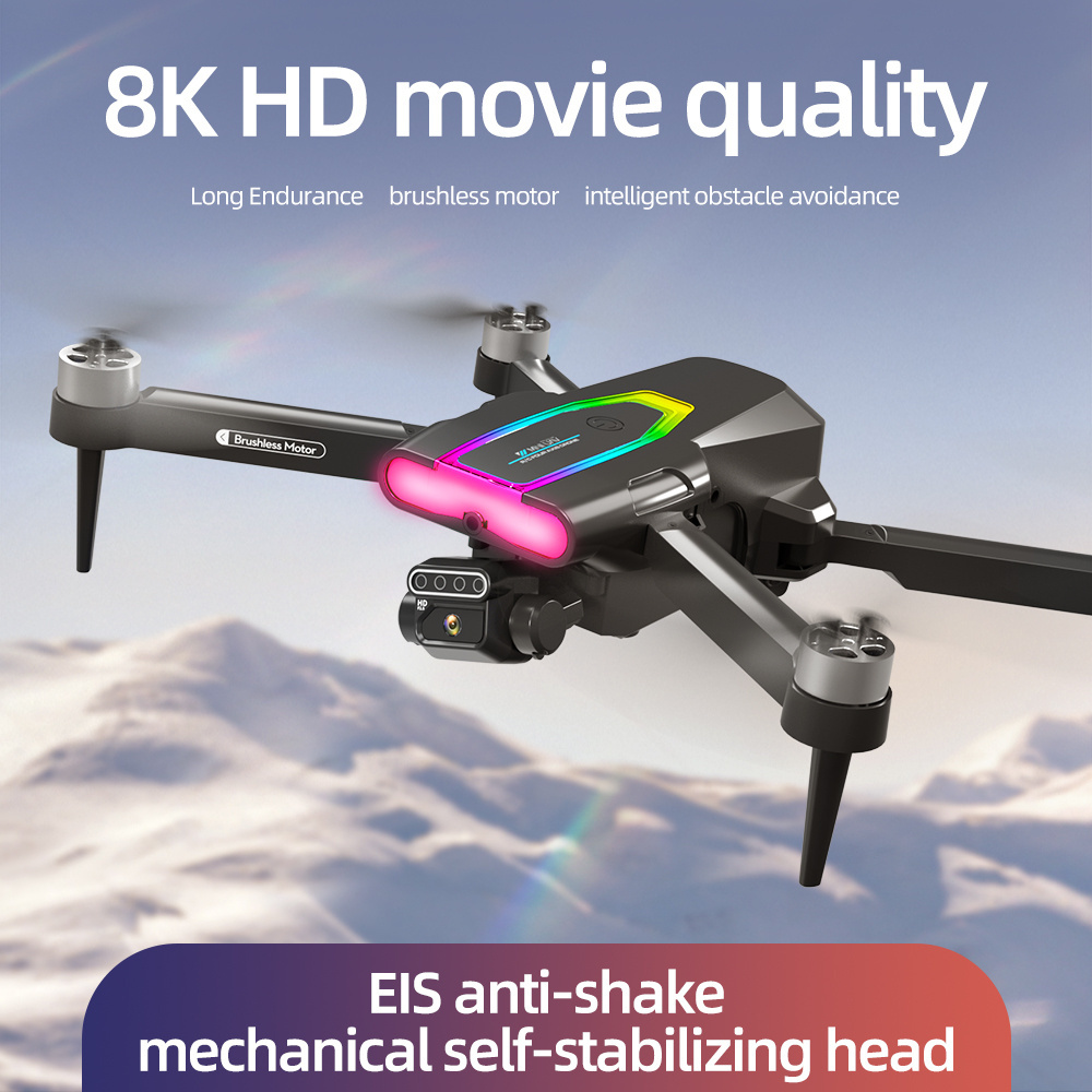 F199 Color LED Flight 10 Minutes Battery Life 4K HD Dual Camera Lens Switching Broader Vision Light Remote Control F199 Drone