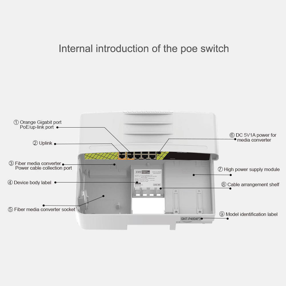 Manufacturers gigabit 10 port switch 10/100/1000Mbps waterproof outdoor network ethernet switches with PoE