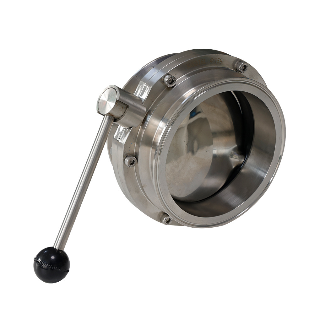 DN15-DN150 stainless steel flange vacuum butterfly valve sanitary pneumatic butterfly valve for sale