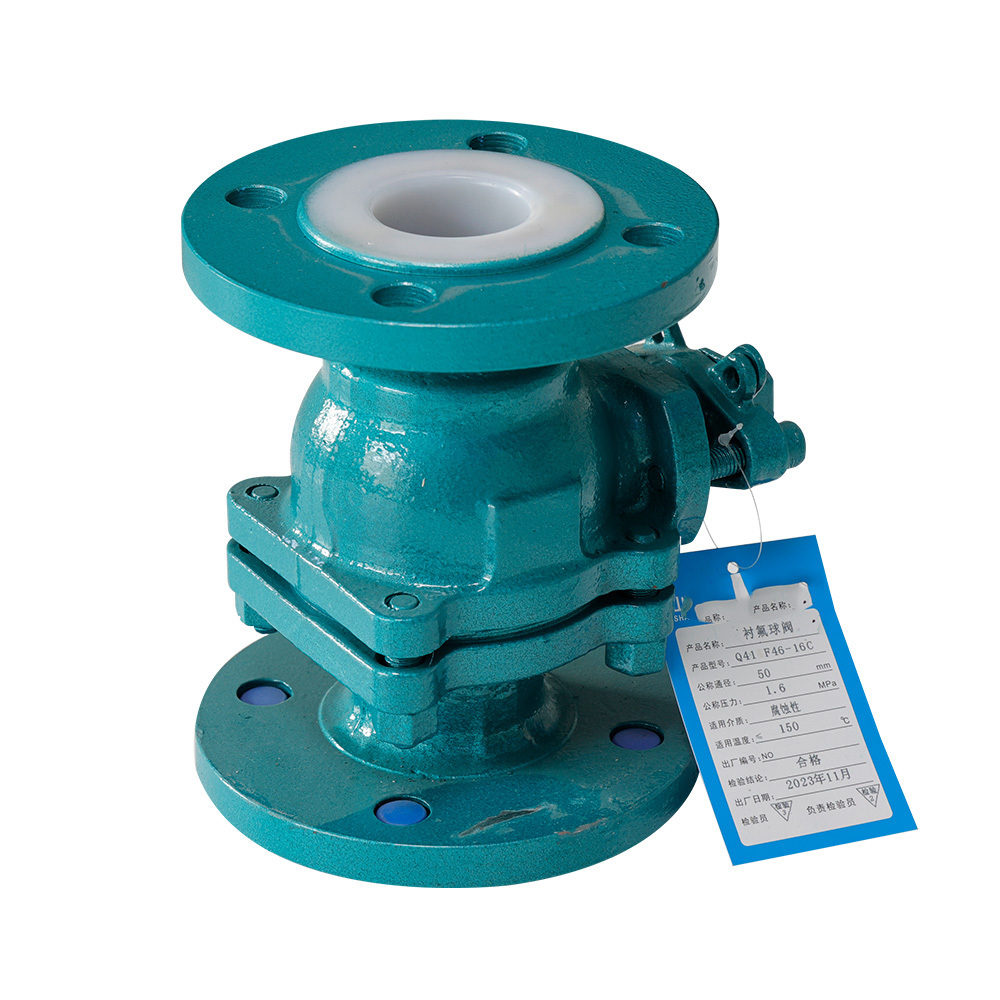 Flanged Fluorine Lined Ball Valve Corrosion Resistant Acid And Alkali Stainless Steel Casting Dn20-Dn300 Industrial Ball Valve