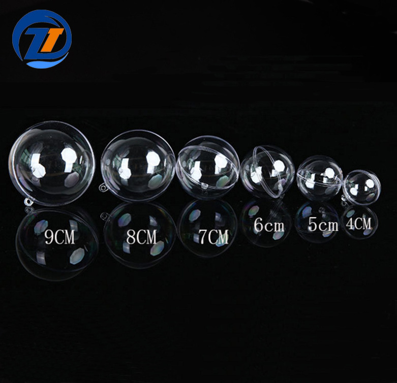 Hard openable transparent hollow ball clear acrylic transparent plastic sphere