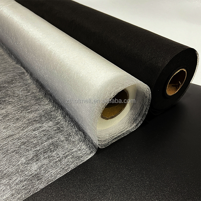 Garment fabric pressing laminating  factory supply washable double-sided adhesive hot melt adhesive PA23g web film black