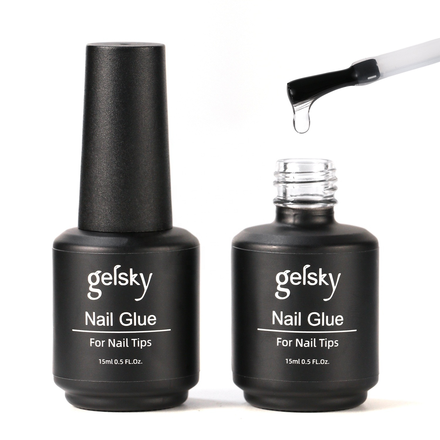 Gelsky Custom 15ml Round Bottle Gel Nail Glue Rubber Base Gel Solid Nail Tips Glue Gel