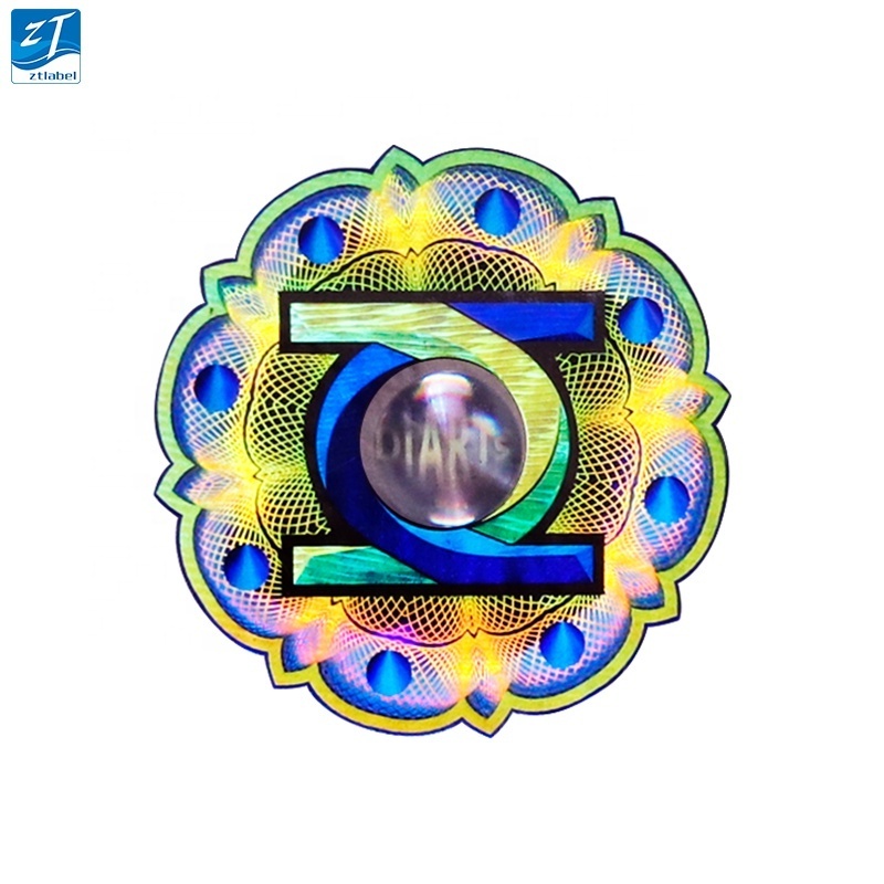 Custom printing laser holographic seal overlay sticker foil security logo label Custom 2D 3D hologram sticker