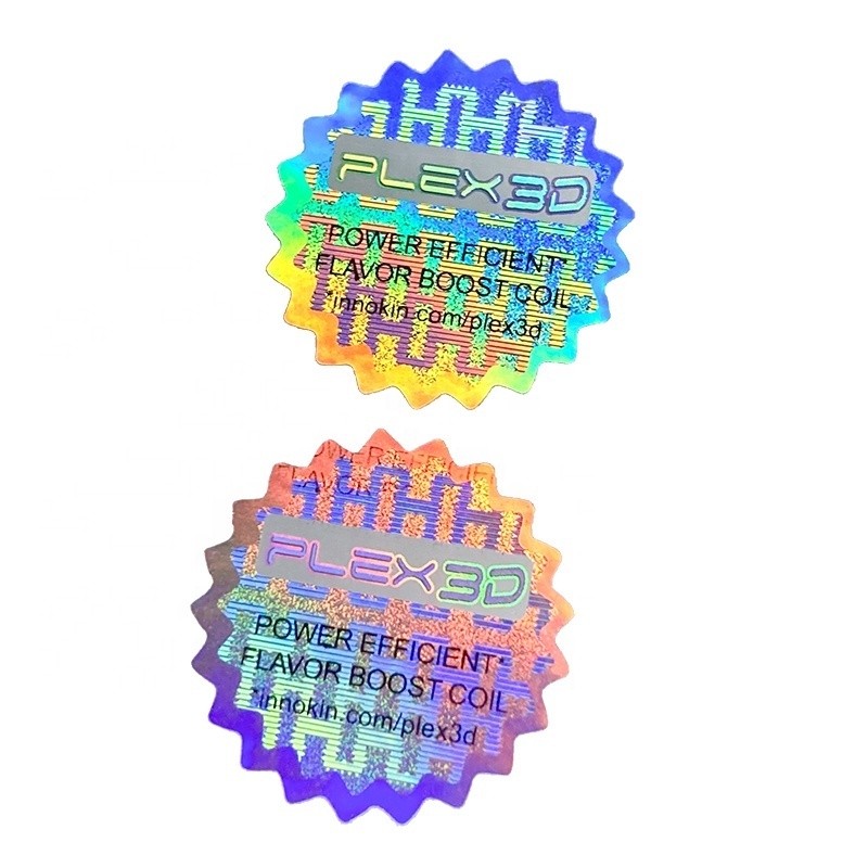 Custom printing laser holographic seal overlay sticker foil security logo label Custom 2D 3D hologram sticker