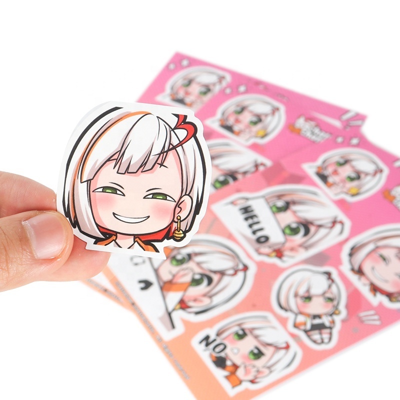 Clear Adhesive Logo sticker Label Paper Vinyl Die Cut Holographic Stickers Custom Printing Waterproof Kiss Cut Sticker Sheet