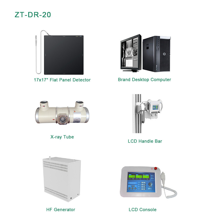 200mA Mobile DR X-ray machine with image post-processing software, flat panel detector, etc