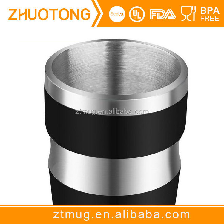 stainless steel thermo travel mug with handle,double wall insulated travel coffee tea mug cups