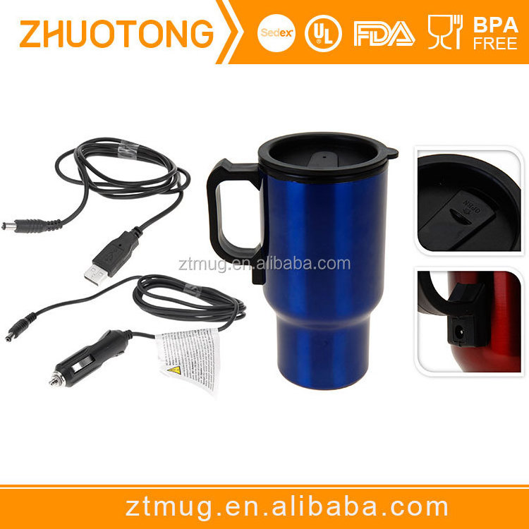 Promotional 12V stainless steel electric hot mug for car/electric car mug