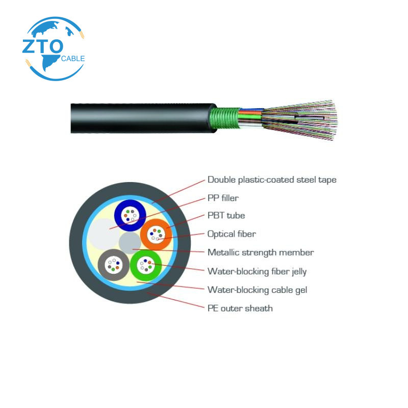 GYTS Duct Direct Buried Outdoor Optical Fiber Cable Price 12 Core GYTS Fiber Optic Cable 1000M