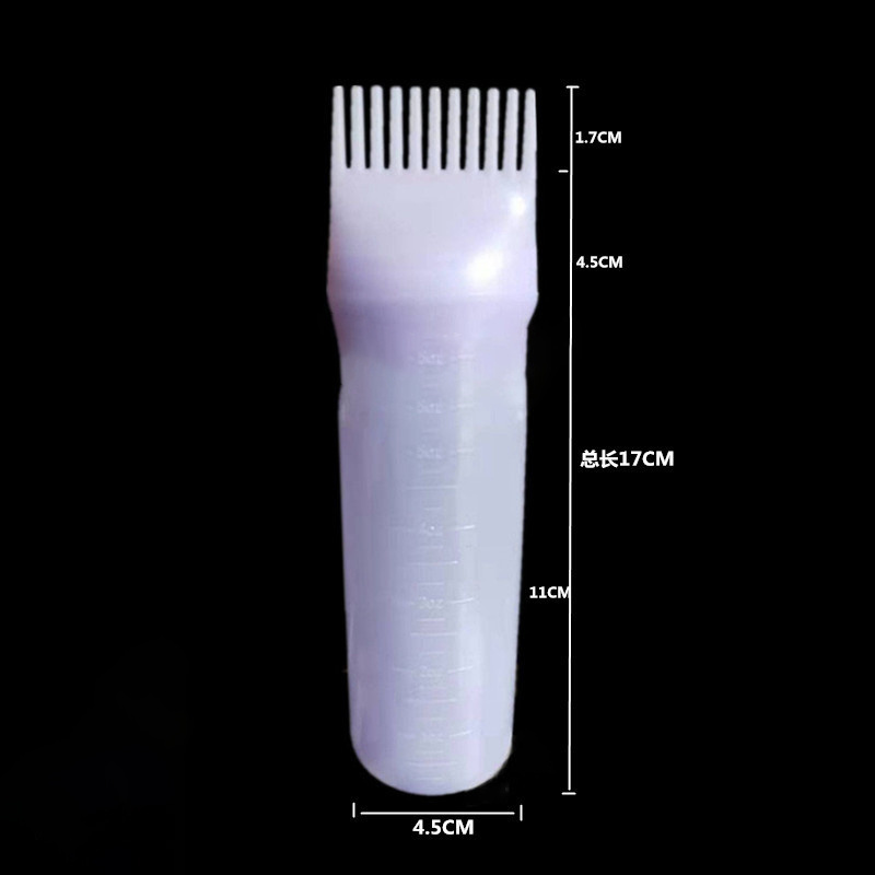 Professional Custom 3 colors hair dye bottle with comb eco friendly plastic salon barber oil applicator for hair with comb