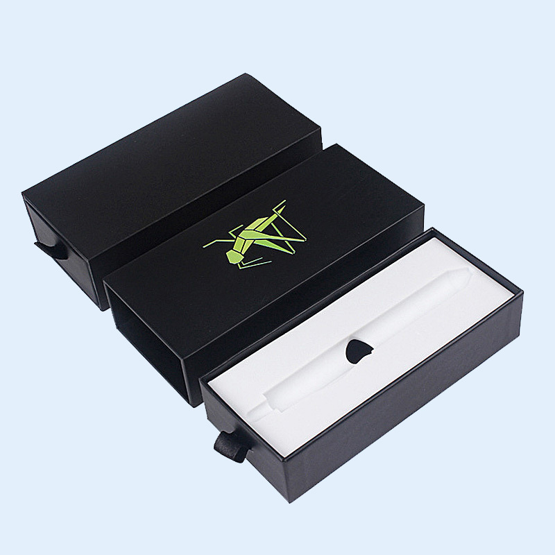 Customized luxury Cardboard Drawer Gift Box With White Foam