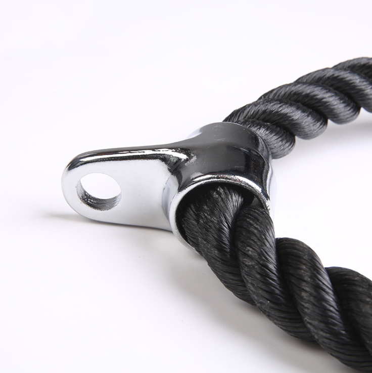 Factory Wholesale Gym accessories bodybuilding fitness training double grip nylon braided Tricep Rope