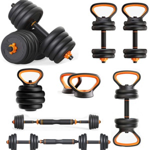 Custom Made Fitness Gym PE Barbell 6-in-1 Weight Kettle bell Commercial adjustable Dumbbell Set