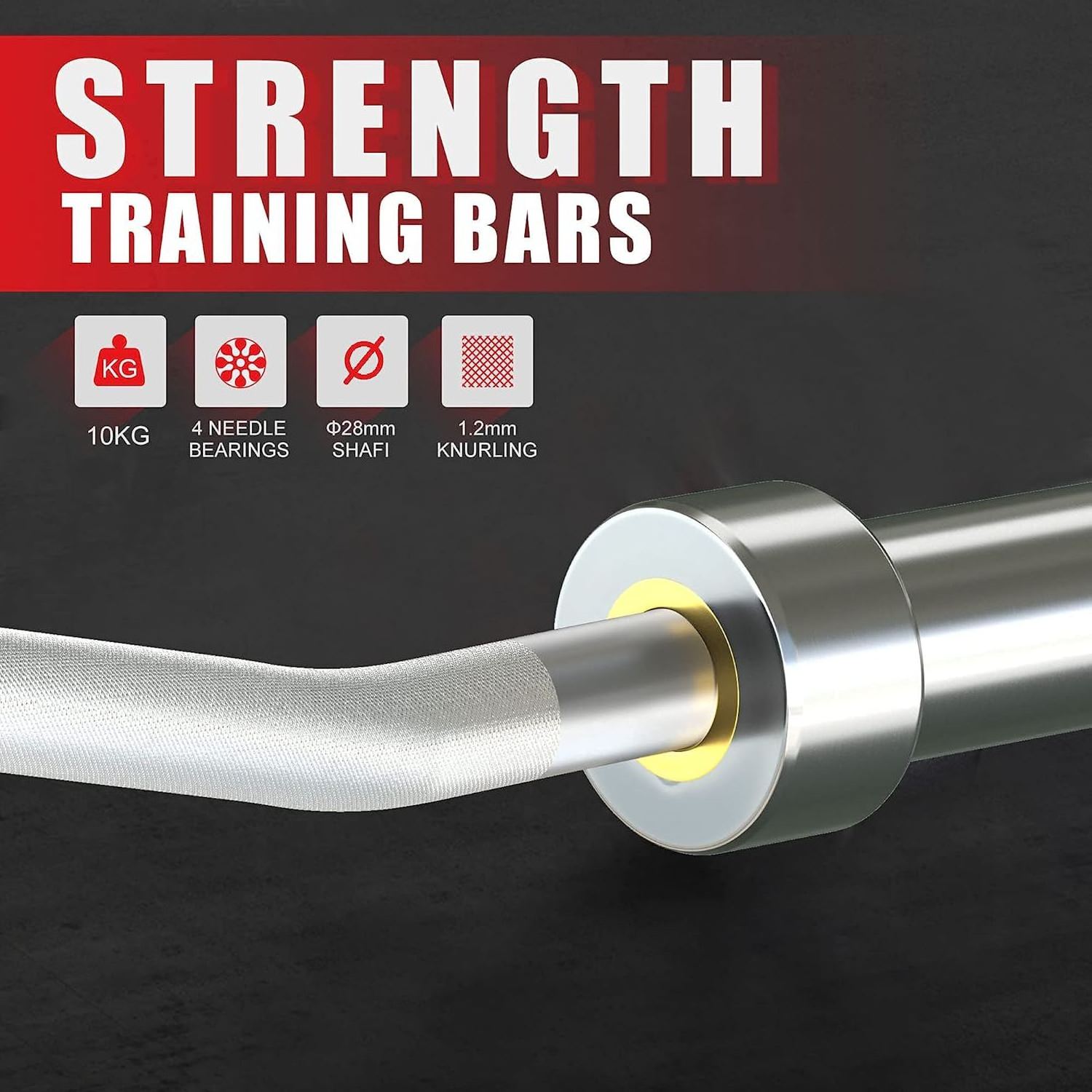 Men's Weightlifting EZ Bar Alloy Steel Threaded Chrome Barbell for Strength Training in Squats and Lunges Curl Dumbbells