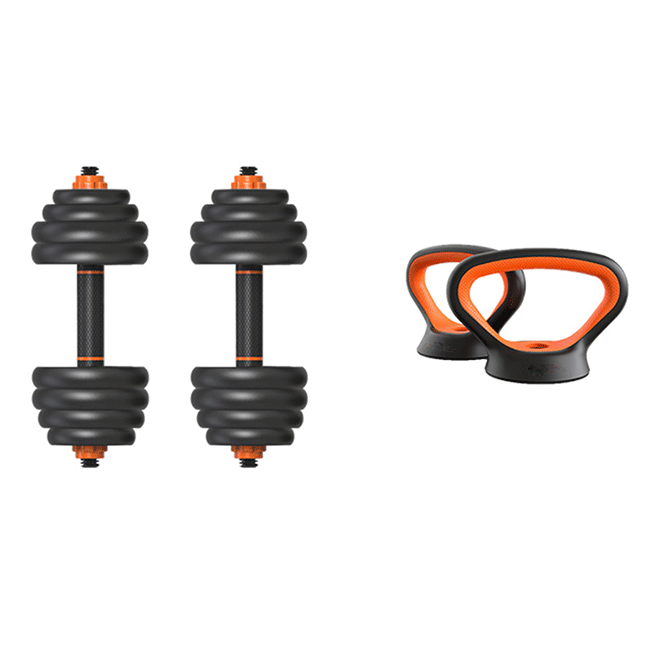 Custom Made Fitness Gym PE Barbell 6-in-1 Weight Kettle bell Commercial adjustable Dumbbell Set