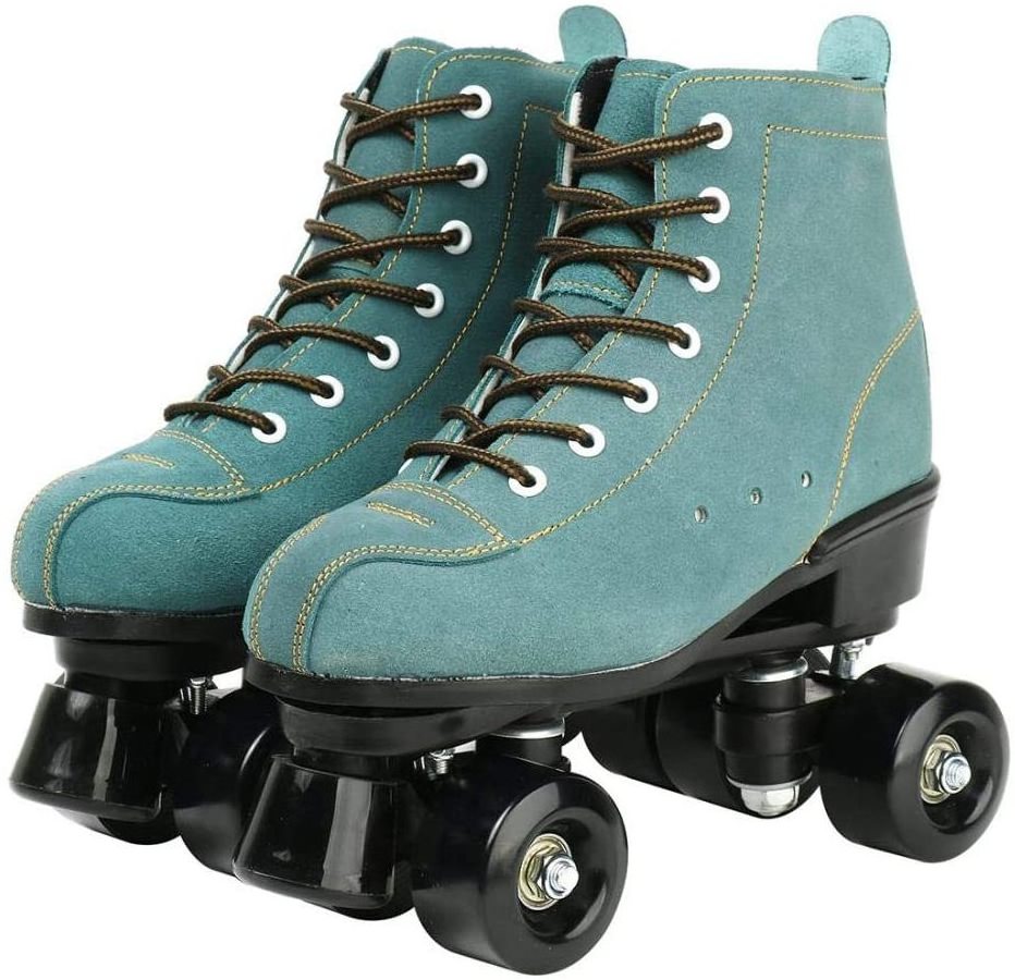 Cowhide Roller Skates for Women and Men Shoes Double-Row Design Adjustable Classic Premium Roller Skates