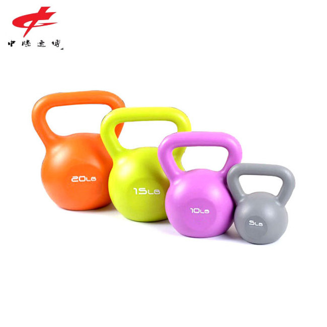 Bodybuilding Kettle-Bell Custom Weight Eco Friendly Gym Equipments Competition PVC Cement Kettlebell