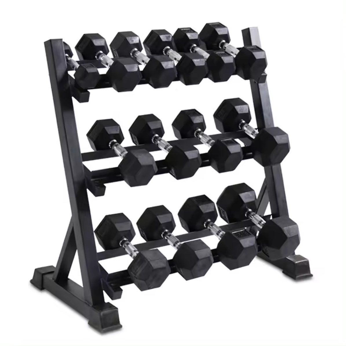 Dumbbell Weight Set With Rack hex Dumbbell Set With Rack black Dumbbell Display Rack