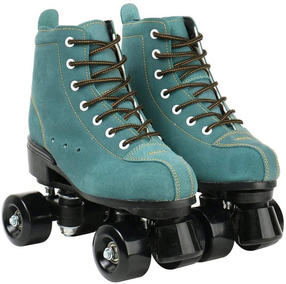 Cowhide Roller Skates for Women and Men Shoes Double-Row Design Adjustable Classic Premium Roller Skates