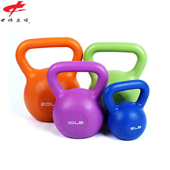 Bodybuilding Kettle-Bell Custom Weight Eco Friendly Gym Equipments Competition PVC Cement Kettlebell