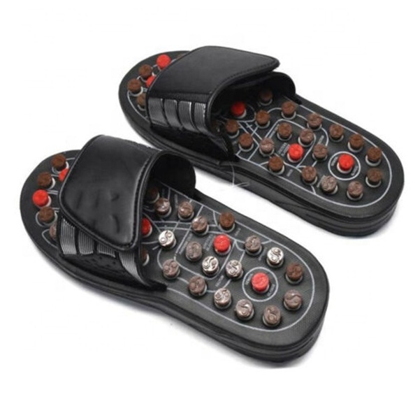 Reflexology Massage Sandals Slippers Acupressure Foot Care Indoor for Adults Black 50 PVC Unisex Foot Massager Massage Function