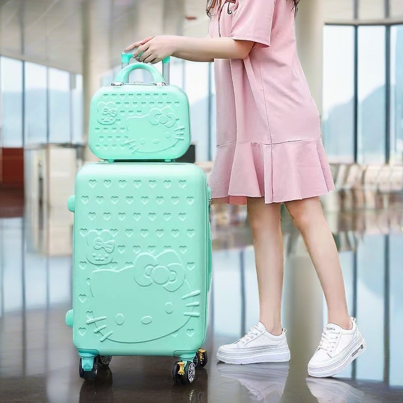 Wholesaler Customized ABS Riding Luggage Great Price 4 Wheels Trolley Bag 14/18/20/24 Inches Children Travel Suitcase Sets