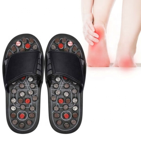 Reflexology Massage Sandals Slippers Acupressure Foot Care Indoor for Adults Black 50 PVC Unisex Foot Massager Massage Function