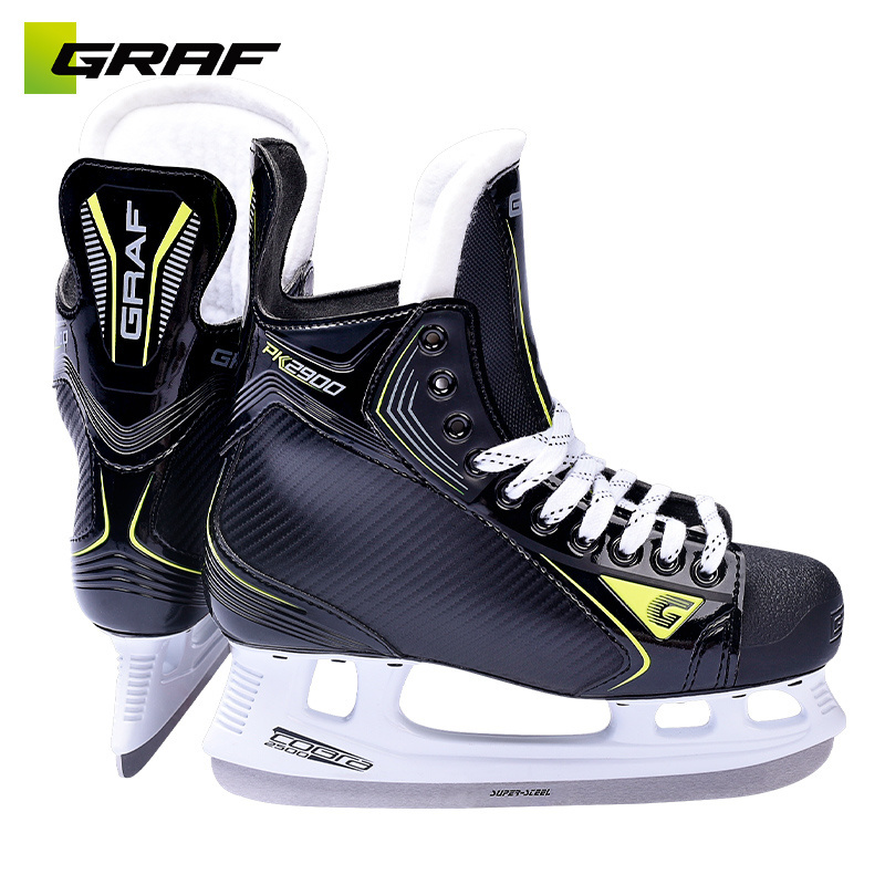 1.68kg GRAF Ice Skates 2500 Knife Holder Ice Hockey Skates Stainless Steel Black Men Shoes Asia Only