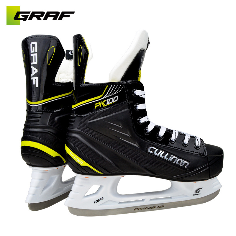 Custom In-Line Hockey Skates Synthetic Leather Ice Hockey Skate Runners Durable Ice Skating Shoes for Men Asia Only