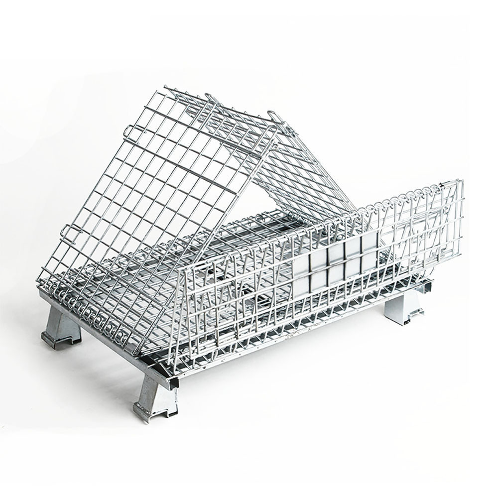 Heavy Duty Stackable Galvanized Steel Wire Cage Stillage for Efficient Warehouse Storage