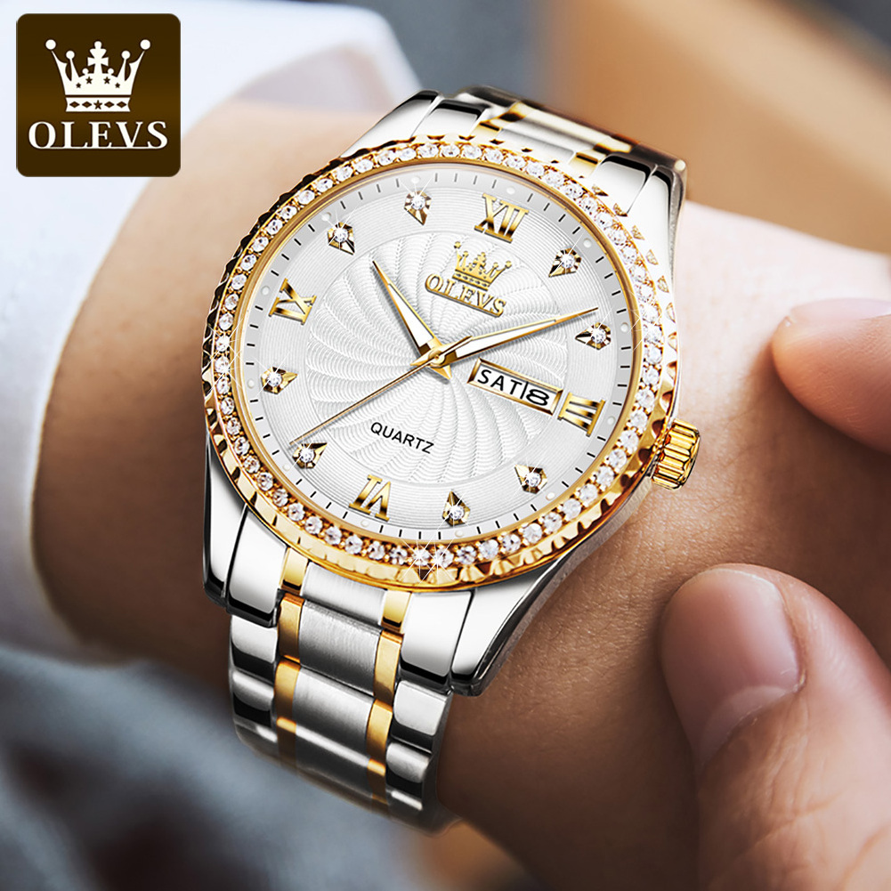 OLEVS 5565 Men Business Quartz WristWatch Water Resistant Hand Watches Fashion Feature Alloy Case Montre Homme Clock