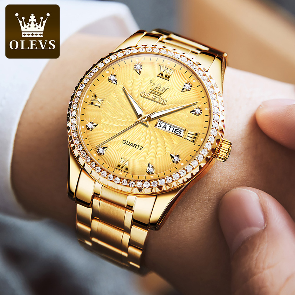 OLEVS 5565 Men Business Quartz WristWatch Water Resistant Hand Watches Fashion Feature Alloy Case Montre Homme Clock