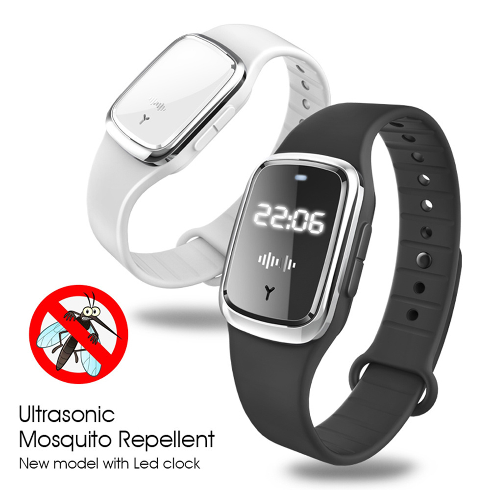 New Arrival Electronic Ultrasonic Band repellent mosquito bracelet M2 anti mosquito killer with Led Clock