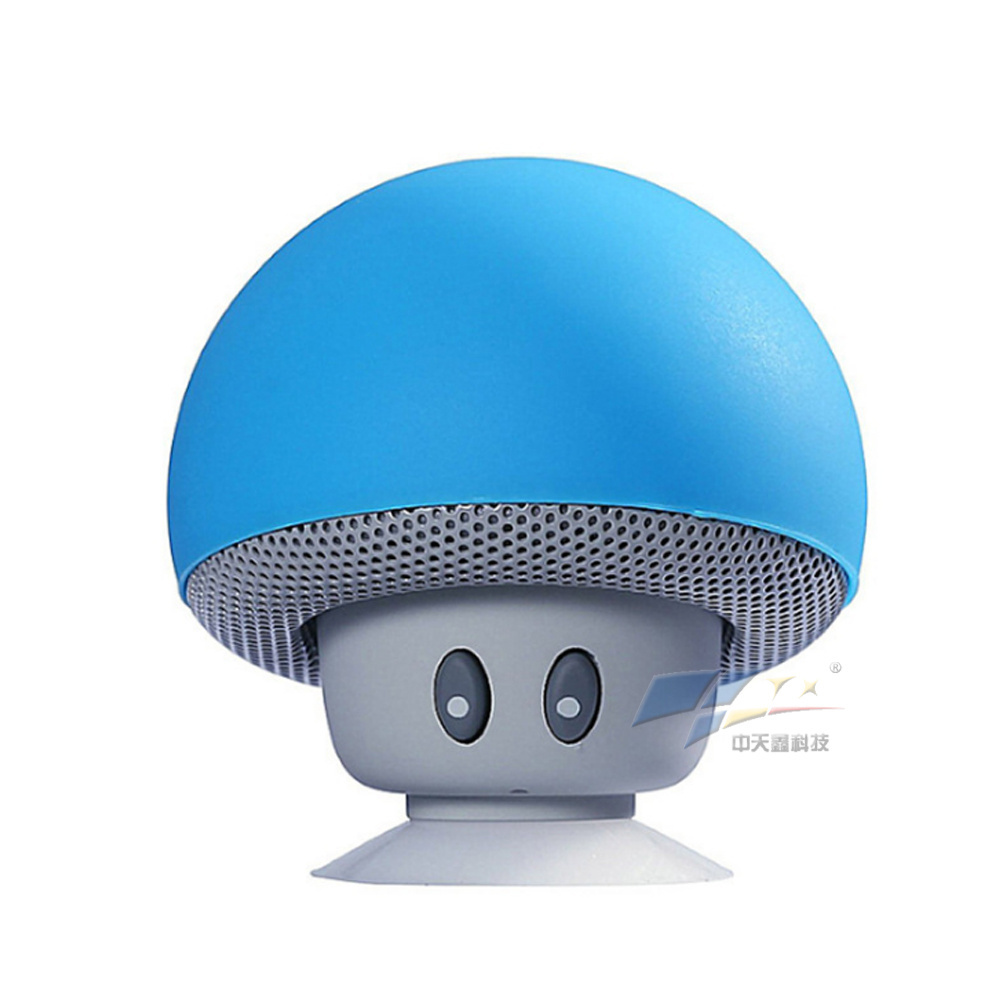 2024 Cheap Cute Portable Shower Mushrooms Sucker Waterproof Wireless Speaker Mobile Phone Car Mini Speaker