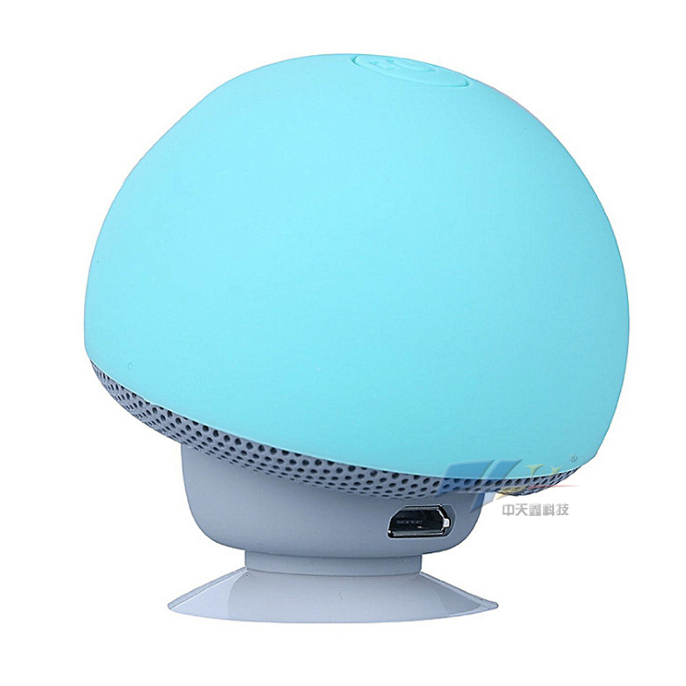 2024 Cheap Cute Portable Shower Mushrooms Sucker Waterproof Wireless Speaker Mobile Phone Car Mini Speaker