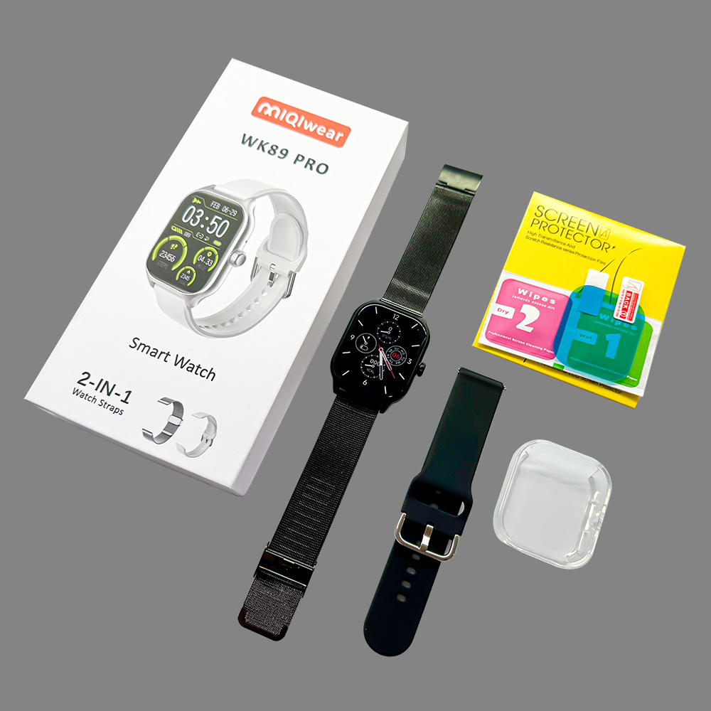 WK89 Pro Smart Watch 2 in 1 Watch Straps With Calculator Big Screen Reloj inteligente Protective Case and Screen Film For Free