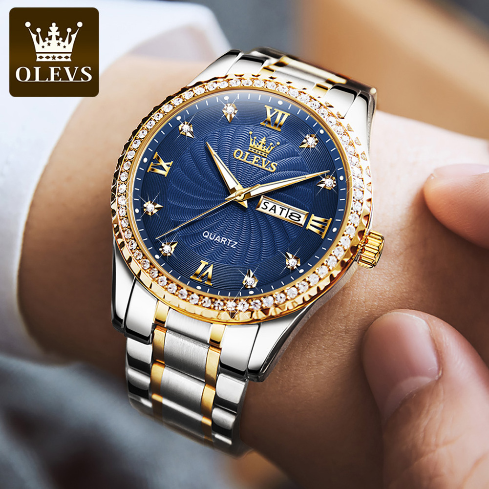 OLEVS 5565 Men Business Quartz WristWatch Water Resistant Hand Watches Fashion Feature Alloy Case Montre Homme Clock