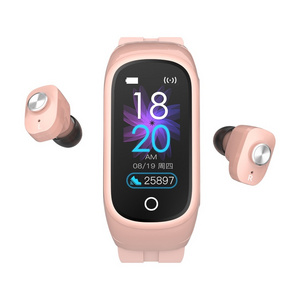 High Quality Hot Selling 2 in 1 Waterproof Reloj intelligentes Smartwatch N8 Smart band With Earbuds smart electronics