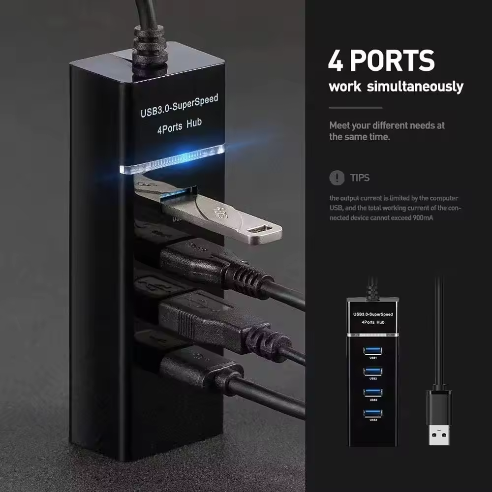 New design usb por hub 3.0 usb adapter hub 4 port flash 4 in 1 usb male to the female Computer Transfer Data