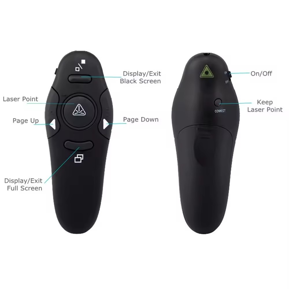 2024 wireless Pointer presenter pointer pen Presentation clicker pen with usb rechargeable pointer