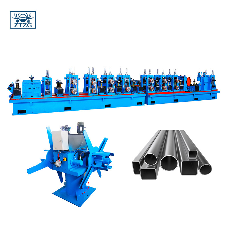 Round Square HF ERW Welded Tube Pipe Mill Production Line Roll Forming Carbon Steel Pipe Making Machinery