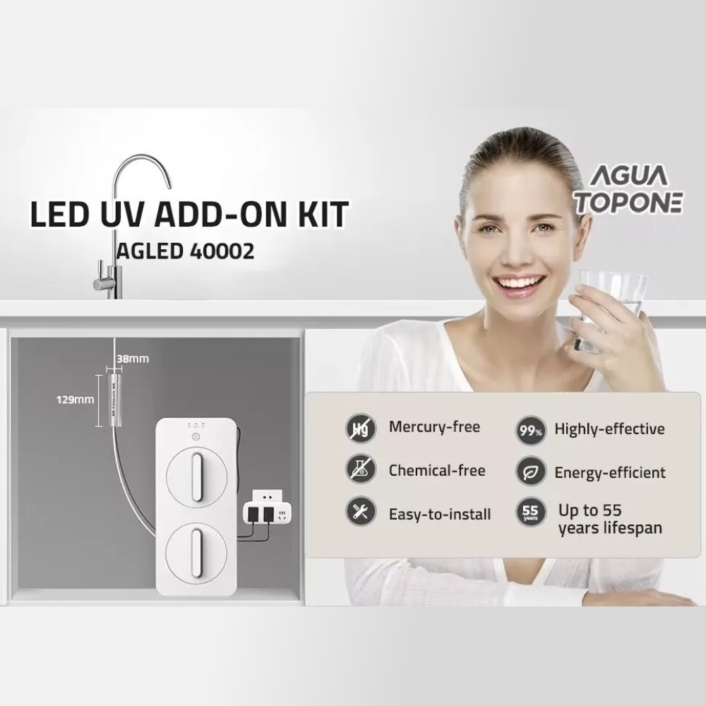 AGUA TOPONE Stainless Steel UVC LED Water Sterilizer Direct Drinking kitchen Automatic UV water filter machine purifier home use