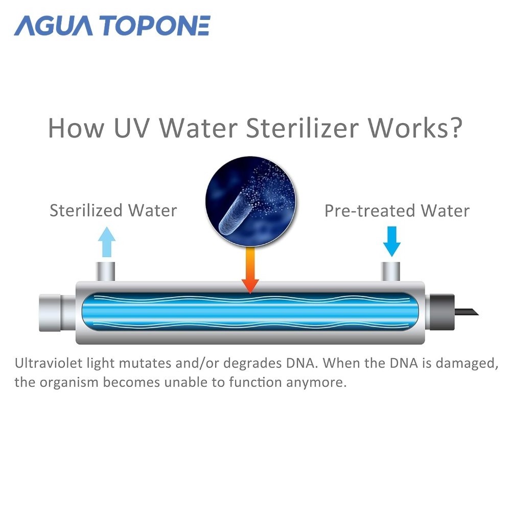 AGUA TOPONE Electronic Countdown Ballast Water Treatment Filter System for Killing Bacteria 99.99%  UV Water Sterilizer  Machine