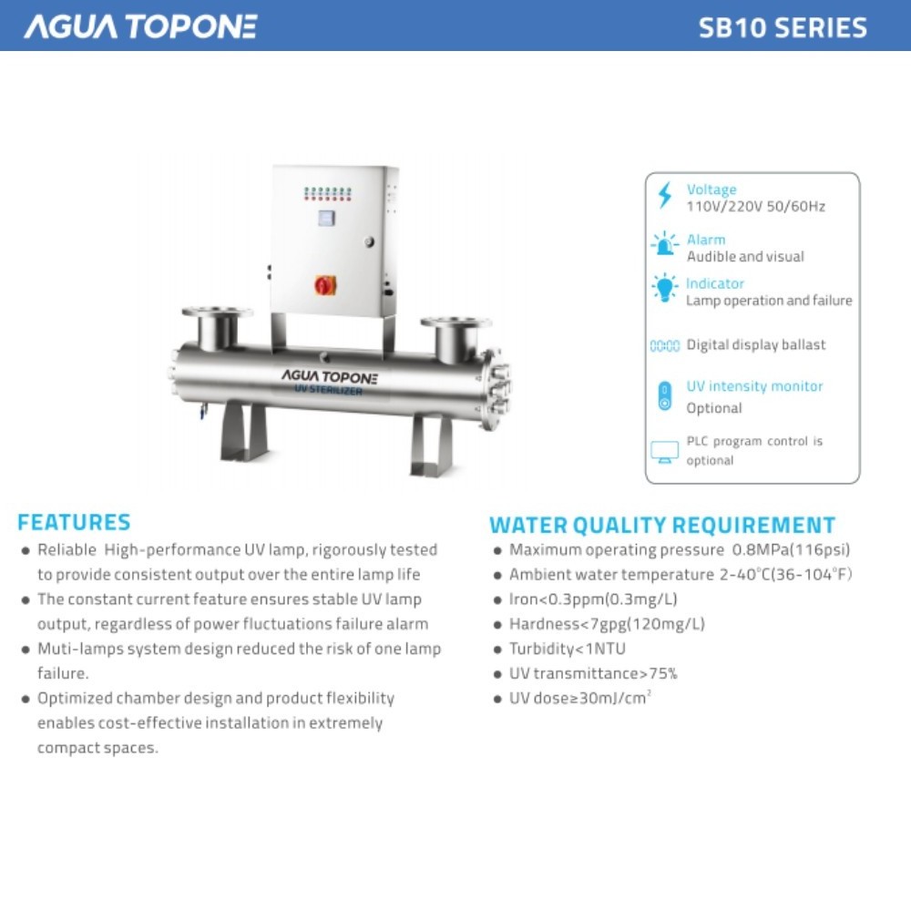 Medium Pressure UV Lamp Automatic Welding UV Rays Sterilizer for Breweries and Beverage Factories Living UV Water Filter Machine