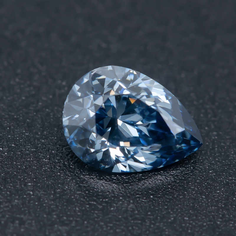 In Stock Factory Price 1.01Ct Pear Cut Blue Intense SI Clarity  Lab Made Diamond IGI Certificates CVD Diamond